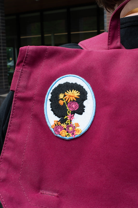 Rung for Women Natural Afro Silhouette Patch